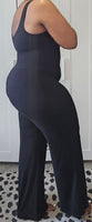One Piece Wide Leg Butter Soft Jumpsuit - Black or Hot Pink