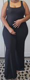 One Piece Wide Leg Butter Soft Jumpsuit - Black or Hot Pink