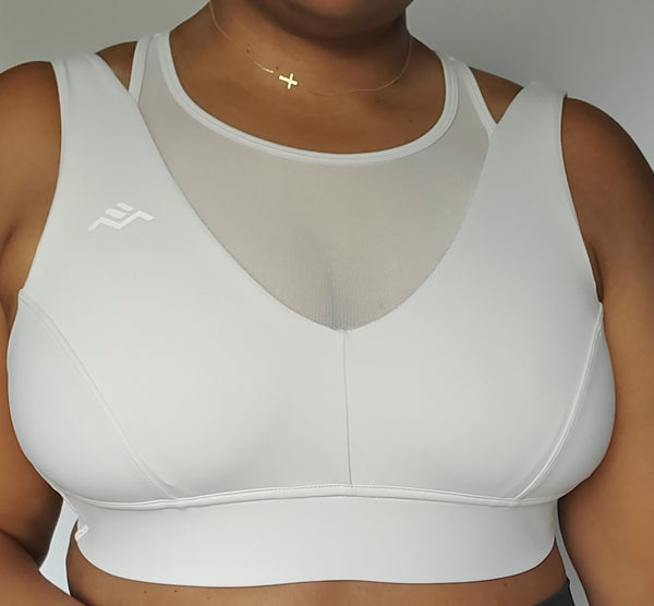 Double Strap Mesh Full Sports Bra - Toasty Taupe