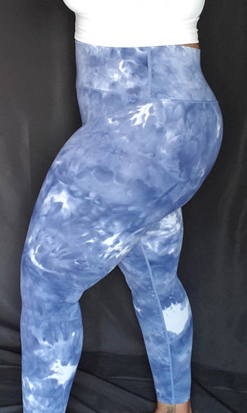 Tie Dye Second Skin High Waisted Leggings - Blue