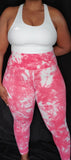 Tie Dye Second Skin High Waisted Leggings - Pink