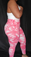 Tie Dye Second Skin High Waisted Leggings - Pink