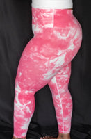 Tie Dye Second Skin High Waisted Leggings - Pink