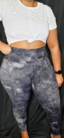 Tie Dye Second Skin High Waisted Leggings - Grey Haze