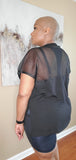 Mesh Tee Top - Black